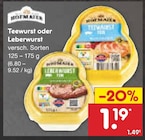 Teewurst oder Leberwurst Angebote von ROTWALD bei Netto Marken-Discount Neuss für 1,19 €