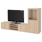 Aktuelles TV-Komb. mit Vitrinentüren Eicheneff wlas/Lappviken weiß las/Eichenachb/Klargl Angebot bei IKEA in Koblenz ab 376,00 €