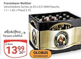 Weißbier im Angebot bei GLOBUS in Saarlouis Weißbier Angebote von Franziskaner bei GLOBUS Saarlouis für 13,99 €