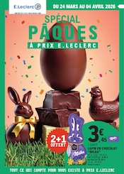 Catalogue E.Leclerc à Bergerac cette semaine, valable du 24/03/2026 au 04/04/2026 Prospectus E.Leclerc à Bergerac, "SPÉCIAL PÂQUES À PRIX E.LECLERC", 80 pages de promos valables du 24/03/2026 au 04/04/2026