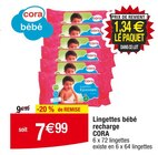 Promo Lingettes bébé recharge à 7,99 € dans le catalogue Cora à Charleville-Mézières
