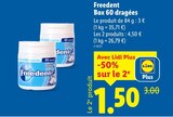 Box 60 dragées - Freedent - Lidl à Valence Box 60 dragées - Freedent en promo chez Lidl Valence à 1,50 €
