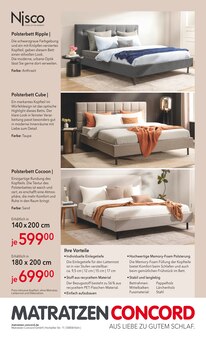 Bett im aktuellen Matratzen Concord Prospekt (Koblenz) Bett im Matratzen Concord Prospekt "JETZT NEU IN UNSEREM SORTIMENT: POLSTERMĂ–BEL" mit 5 Seiten (Koblenz)