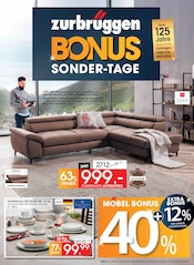 Aktueller Zurbrüggen Möbel & Einrichtung Prospekt in Minden und Umgebung, "BONUS SONDER-TAGE" mit 42 Seiten, 14.03.2026 - 28.03.2026