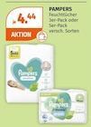 Feuchttücher 3er-Pack oder 5er-Pack Angebote von PAMPERS bei Müller Offenburg für 4,44 €