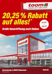 Aktueller toom Baumarkt Baumarkt Prospekt in Werda und Umgebung, "Große Neueröffnung nach Umbau" mit 4 Seiten, 14.07.2025 - 19.07.2025