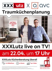 Aktueller XXXLutz Möbelhäuser Möbel & Einrichtung Prospekt in Füssen und Umgebung, "XXXLutz x QVC Traumküchenplanung" mit 2 Seiten, 15.04.2024 - 22.04.2024