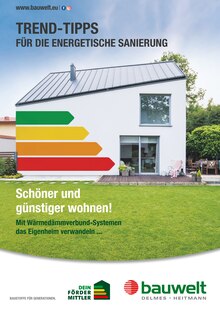 Delmes Bauwelt Prospekt Trend-Tipps für die energetische Sanierung mit 8 Seiten