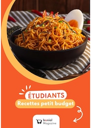 Catalogue Autres Magasins Recettes en cours à Josselin et alentours, ÉTUDIANTS Recettes petit budget, 1 page, 30/07/2025 - 28/09/2025