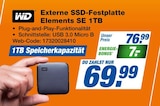 Externe SSD-Festplatte Elements SE 1TB Angebote von WD bei expert Haltern am See für 69,99 €