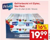 Gefrierbeutel mit Ziptec, 16er Pack Angebote von Priva bei Netto Marken-Discount Aurich für 19,99 €