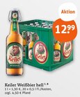 Weißbier hell im tegut Prospekt Weißbier hell von Keiler im aktuellen tegut Prospekt für 12,99 €