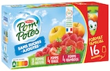Compotes sans sucres ajoutés pomme, pomme fraise, pomme framboise - Pom'Potes en promo chez Intermarché Compotes sans sucres ajoutés pomme, pomme fraise, pomme framboise - Pom'Potes dans le catalogue Intermarché