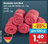 Rouladen vom Rind im Netto Marken-Discount Prospekt Rouladen vom Rind von im aktuellen Netto Marken-Discount Prospekt für 1,49 €