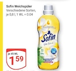 Aktuelles Sofin Weichspüler Angebot bei GLOBUS in Herne ab 1,59 €