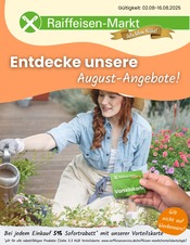 Aktueller Raiffeisen Rhein Eifel Ahr Baumärkte Prospekt in Rittersdorf und Umgebung, "Entdecke unsere August-Angebote!" mit 7 Seiten, 02.08.2025 - 16.08.2025