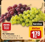 Aktuelle Weintrauben Angebote bei REWE in Frankfurt (Main) Aktuelles Mix Tafeltrauben kernlos Angebot bei REWE in Frankfurt (Main) ab 1,79 €