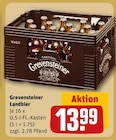 Landbier von Grevensteiner für 13,99 € bei REWE im Angebot Landbier von Grevensteiner im aktuellen REWE Prospekt