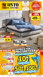 Aktueller Sconto SB Prospekt mit Tisch, "CASHBACK VOM PR€ISRETTER!", Seite 1