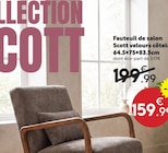 Fauteuil de salon Scott velours côtelé 64.5×75×83.5cm en promo chez Maxi Bazar Fauteuil de salon Scott velours côtelé 64.5×75×83.5cm dans le catalogue Maxi Bazar