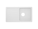 Promo Evier quartz, rectangulaire 1 bac blanc, égouttoir réversible ALLAIRE - 86x50x28,2 cm à 169,00 € dans le catalogue Brico Dépôt à Villeneuve-Saint-Georges