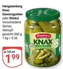 Knax Gewürzgurken im Angebot bei GLOBUS in Wiesbaden Knax Gewürzgurken Angebote von Hengstenberg bei GLOBUS Wiesbaden für 1,99 €
