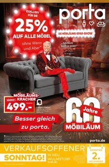 Sofa im aktuellen porta Möbel Prospekt (Hamburg) Sofa im porta Möbel Prospekt "DIE MÖBILÄUMS-SPAR-SHOW" mit 12 Seiten (Hamburg)