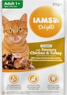 Nassfutter für Katzen, Delights, Huhn & Pute in Sauce Angebote von IAMS bei dm-drogerie markt Ahaus für 0,75 €
