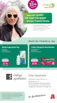 mea - meine apotheke Prospekt der Woche "Unsere Mai-Angebote" Seite 1, 01.05.2026 bis 31.05.2026 für Hannover Aktueller mea - meine apotheke Prospekt "Unsere Mai-Angebote" Seite 1 von 4 Seiten für Hannover