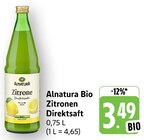 Bio Zitronen Direktsaft im Angebot bei E center in Rottenburg Bio Zitronen Direktsaft Angebote von Alnatura bei E center Rottenburg für 3,49 €