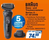 Nass- und Trockenrasierer Series 5 - 51-B1200S Angebote von BRAUN bei expert Gronau für 74,99 €