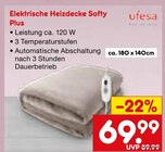 Elektrische Heizdecke Softy Plus Angebote von ufesa bei Netto Marken-Discount Erlangen für 69,99 €