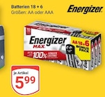 Batterien AA Angebote von Energizer bei GLOBUS Bochum für 5,99 €