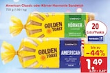 American Classic oder Körner Harmonie Sandwich Angebote von Golden Toast bei Netto Marken-Discount Eisenach für 1,49 €