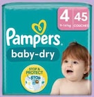 Couches baby dry t4 x45 - PAMPERS en promo chez Intermarché Colmar à 10,48 €