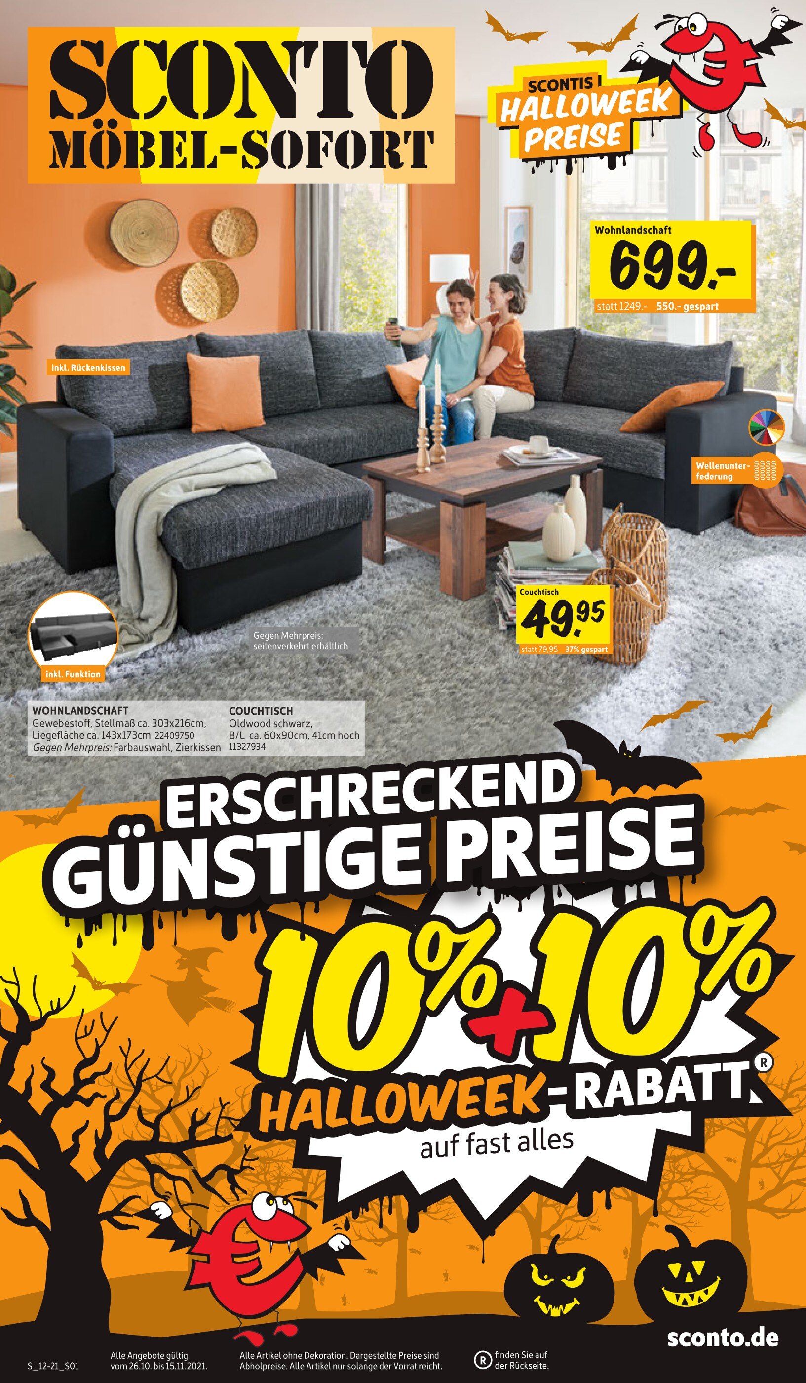Sconto SB Prospekt für Berlin mit 20 Seiten Sconto SB Prospekt für Berlin: "ERSCHRECKEND GÜNSTIGE PREISE", 20 Seiten, 26.10.2021 - 15.11.2021