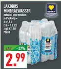 Jakobus Mineralwasser naturell im Angebot bei Marktkauf in Osnabrück Jakobus Mineralwasser naturell Angebote von EDEKA Herzstücke bei Marktkauf Osnabrück für 2,99 €