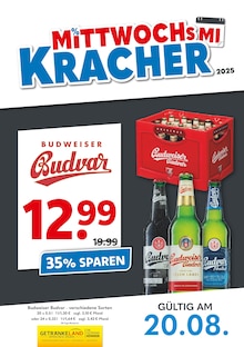 Aktueller Getränkeland Schwaan Prospekt "Mittwochskracher" mit 1 Seite