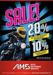 Aktueller AMS Auto Motorrad Service Werkstatt & Auto Prospekt in Burgpreppach und Umgebung, "SALE!" mit 1 Seite, 03.08.2025 - 09.08.2025