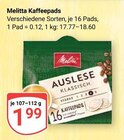 Kaffeepads Auslese Klassisch Angebote von Melitta bei GLOBUS Pirmasens für 1,99 €