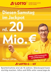 Aktueller LOTTO Bayern Elektromarkt Prospekt in Ichenhausen und Umgebung, "Aktueller Jackpot rund 20 Mio. €" mit 1 Seite, 19.12.2024 - 21.12.2024