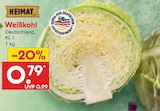 Weißkohl von HEIMAT für 0,79 € bei Netto Marken-Discount im Angebot Weißkohl von HEIMAT im aktuellen Netto Marken-Discount Prospekt