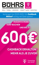 Bührs Telekommunikations GmbH & Co.KG Prospekt für Spahnharrenstätte: "Verlängert bis zum 03.03.2025: Mit Cashback Aktion richtig viel Geld sparen!", 8 Seiten, 02.01.2025 - 31.01.2025