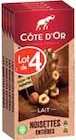 Tablettes de chocolat lait noisettes entières - CÔTE D'OR dans le catalogue Intermarché