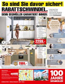 Küche im aktuellen Segmüller Prospekt (Mannheim) Küche im Segmüller Prospekt "Wie geschenkt - 100 Jahre Segmüller" mit 6 Seiten (Mannheim)