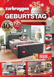 Aktueller Zurbrüggen Prospekt mit Bett, "Zurbrüggen feiert Geburtstag!", Seite 1