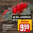 Adventsgesteck mit 4 Kerzen Angebote bei REWE Friedberg für 9,99 €