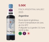 Malbec 2025 - FINCA ARGENTINA - Monoprix Troyes Zola à Troyes Malbec 2025 - FINCA ARGENTINA en promo chez Monoprix Troyes Zola Troyes à 5,50 €