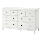 Kommode mit 8 Schubladen weiß gebeizt Angebote von HEMNES bei IKEA Friedrichshafen für 299,00 €