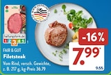 Aktuelles Filetsteak Angebot bei ALDI SÜD in Mönchengladbach ab 7,99 €